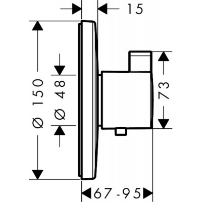 Термостат Hansgrohe Ecostat S HighFlow, СМ, хром, 15756000