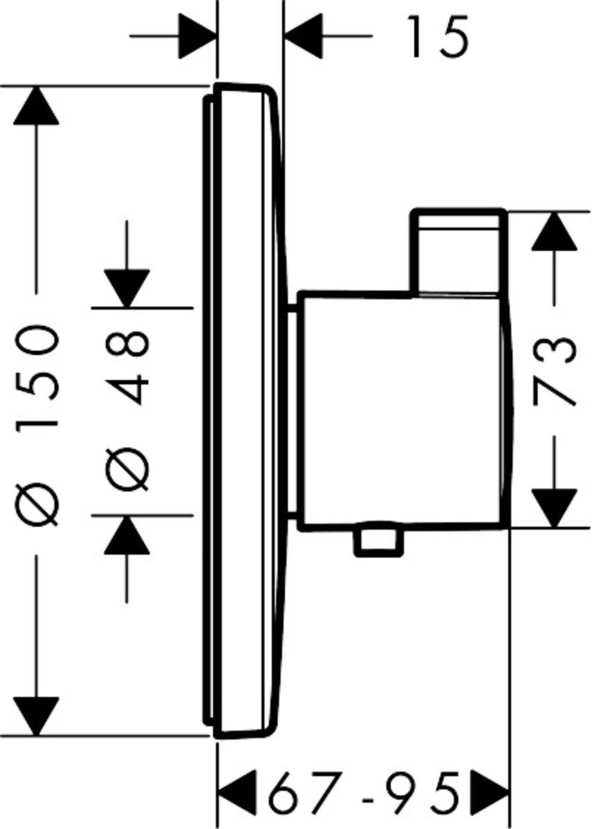 Термостат Hansgrohe Ecostat S HighFlow, СМ, хром, 15756000