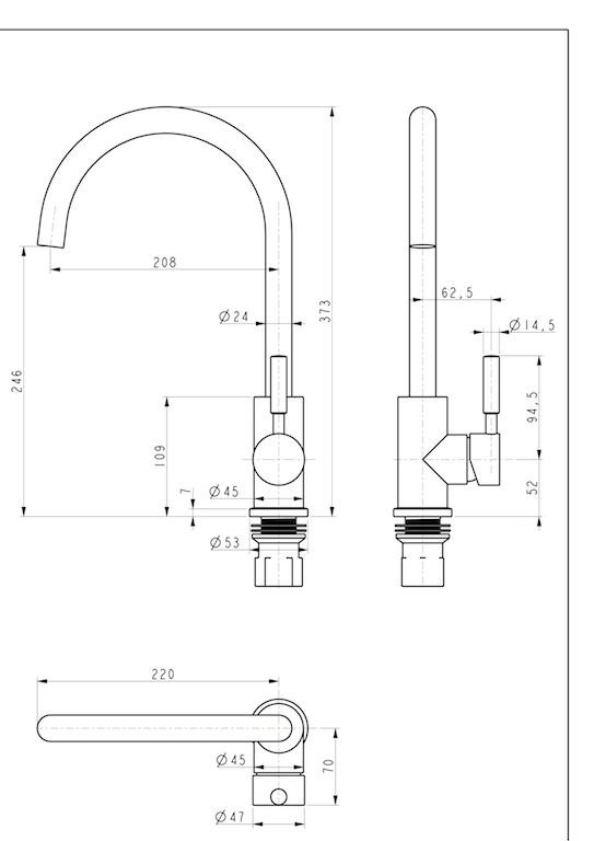 Смеситель для кухонной мойки песочный, Paulmark HOLSTEIN, Ho212063-302