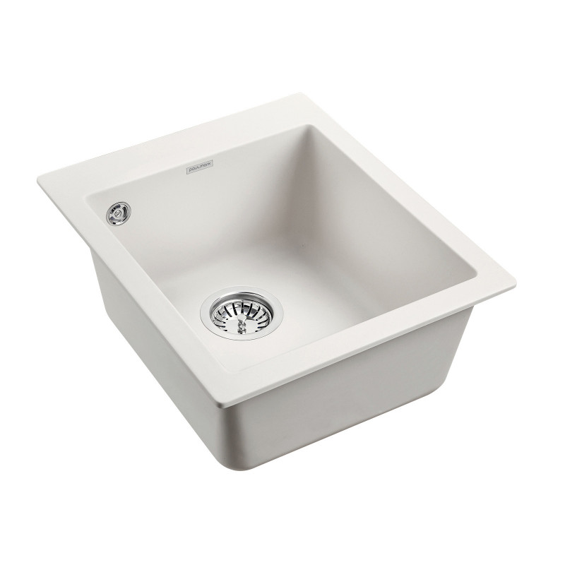 Мойка из кварца белый 40 см, Paulmark LEER, PM104249-WH