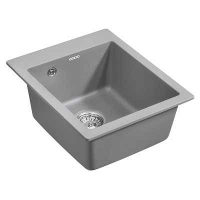 Мойка из кварца серый металлик 40 см, Paulmark LEER, PM104249-GRM