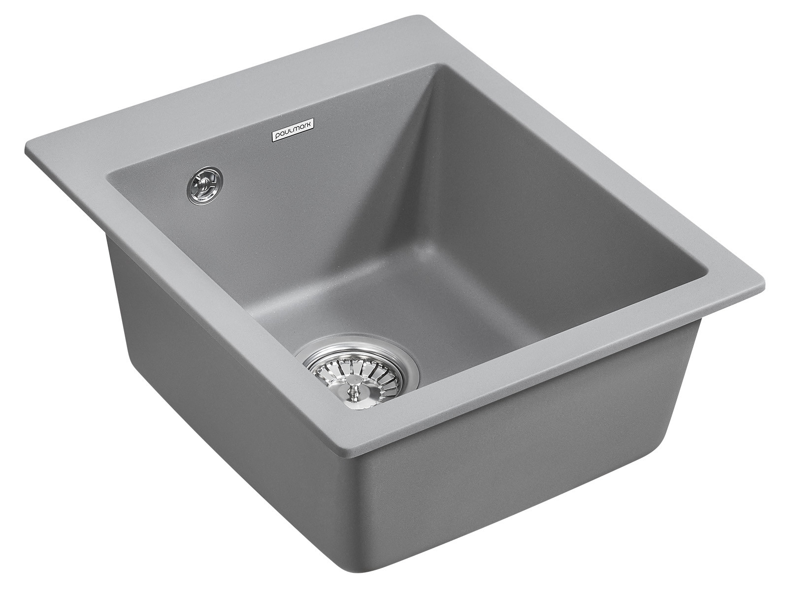 Мойка из кварца серый металлик 40 см, Paulmark LEER, PM104249-GRM