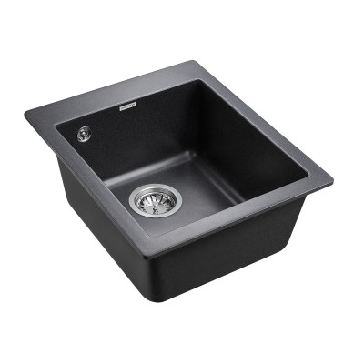 Мойка из кварца чёрный 40 см, Paulmark LEER, PM104249-BL