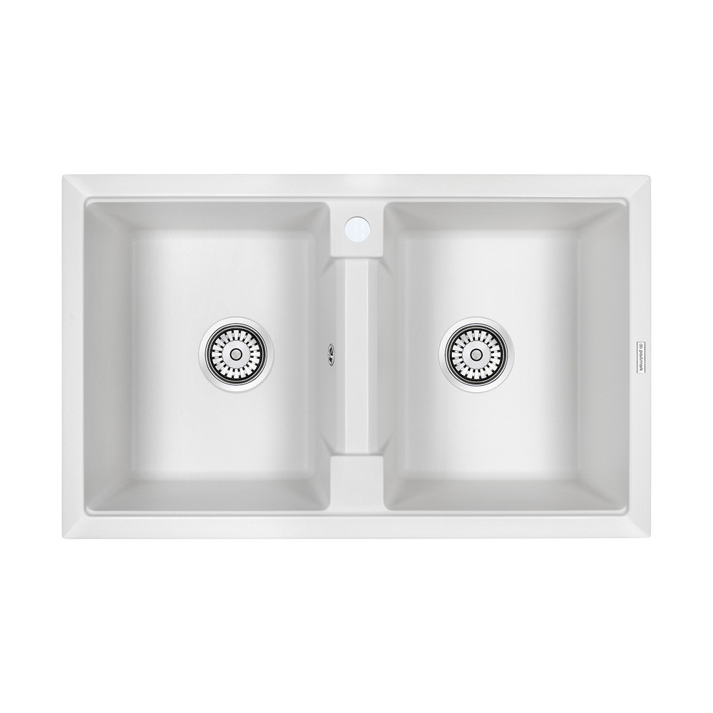 Мойка из кварца две чаши белая 81x50 см, Paulmark ZWILLING, PM238150-WH