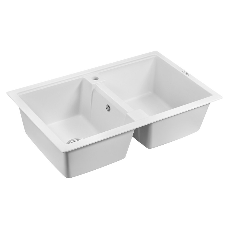 Мойка из кварца две чаши белая 81x50 см, Paulmark ZWILLING, PM238150-WH
