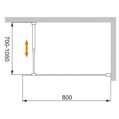 Душевая перегородка стекло бронза 80х195 мм, Cezares, LIBERTA-L-1-80-BR-NERO