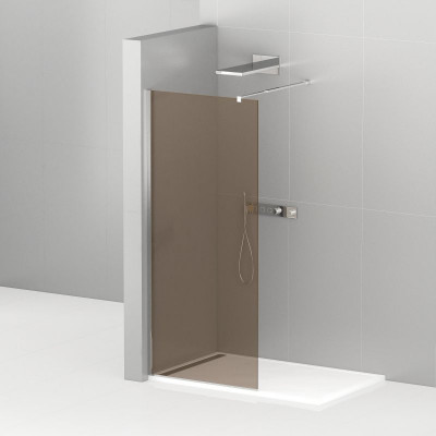 Душевая перегородка стекло бронза 120х195 мм, Cezares, LIBERTA-L-1-120-BR-Cr