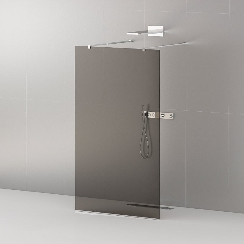 Душевая перегородка стекло графит 80х195 мм, Cezares, LIBERTA-L-2-80-GR-Cr