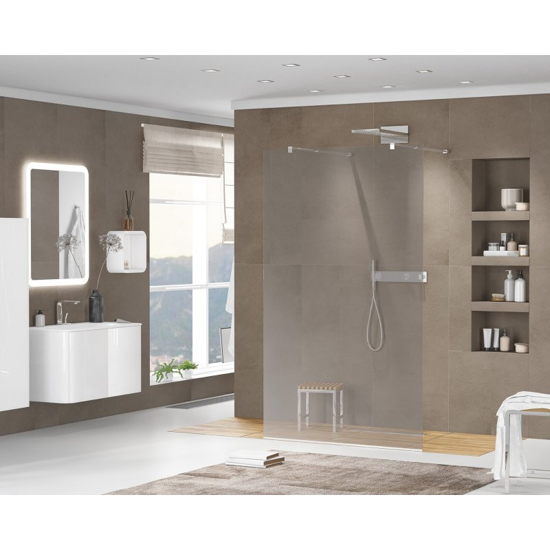 Душевая перегородка стекло графит 80х195 мм, Cezares, LIBERTA-L-2-80-GR-Cr