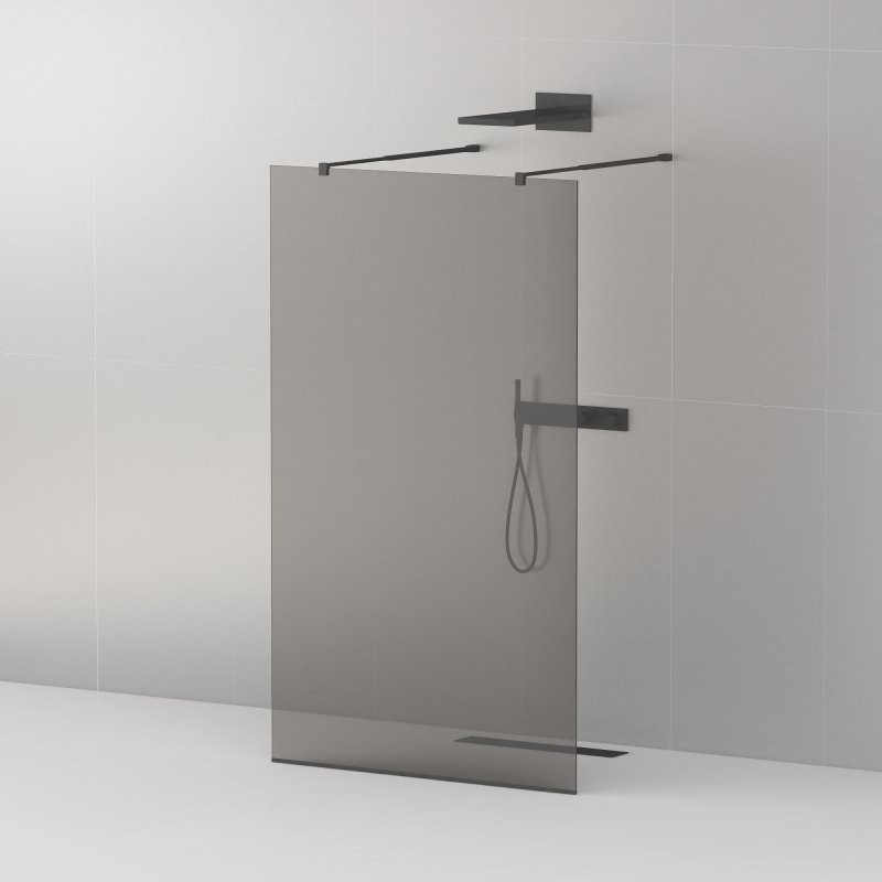 Душевая перегородка стекло графит 110х195 мм, Cezares, LIBERTA-L-2-110-GR-NERO