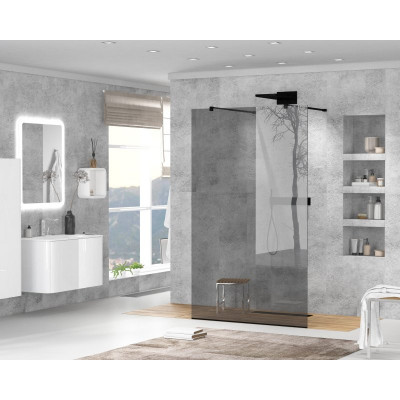 Душевая перегородка стекло графит 120х195 мм, Cezares, LIBERTA-L-2-120-GR-NERO
