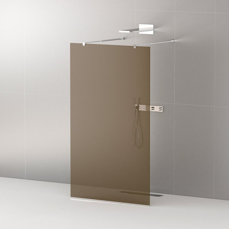 Душевая перегородка стекло бронза 90х195 мм, Cezares, LIBERTA-L-2-90-BR-Cr