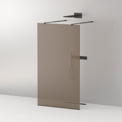 Душевая перегородка стекло бронза 90х195 мм, Cezares, LIBERTA-L-2-90-BR-NERO