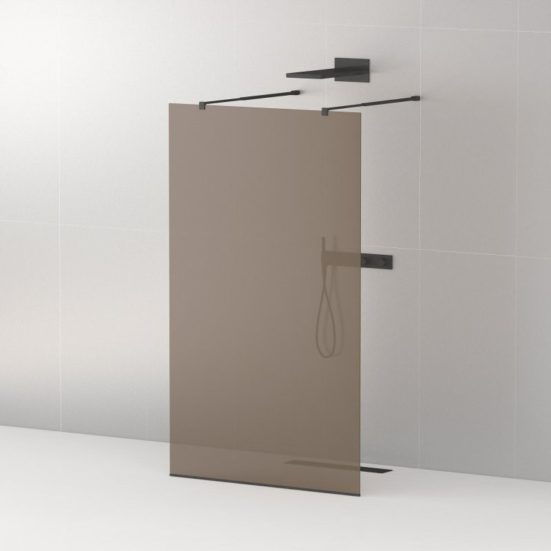 Душевая перегородка стекло бронза 90х195 мм, Cezares, LIBERTA-L-2-90-BR-NERO