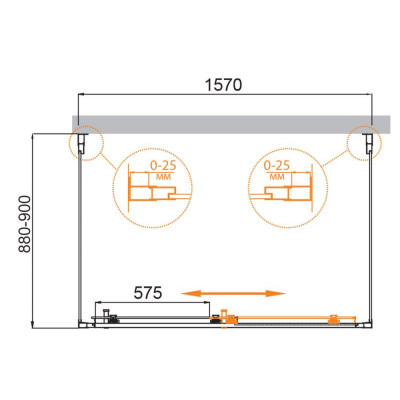 Душевой уголок 160x90x195см Cezares MOLVENO-AH-12-160/90-C-Cr-IV