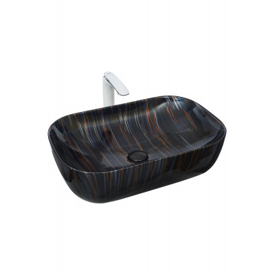 Накладная раковина черный мрамор 61х40х14,5см Welt Wasser WW SK ELBACH 2143P K501