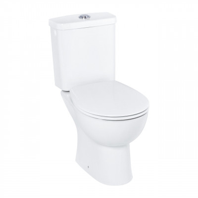 Унитаз-компакт GROHE Bau Ceramic с бачком и сиденьем, альпин-белый, горизонтальный выпуск, 39496000