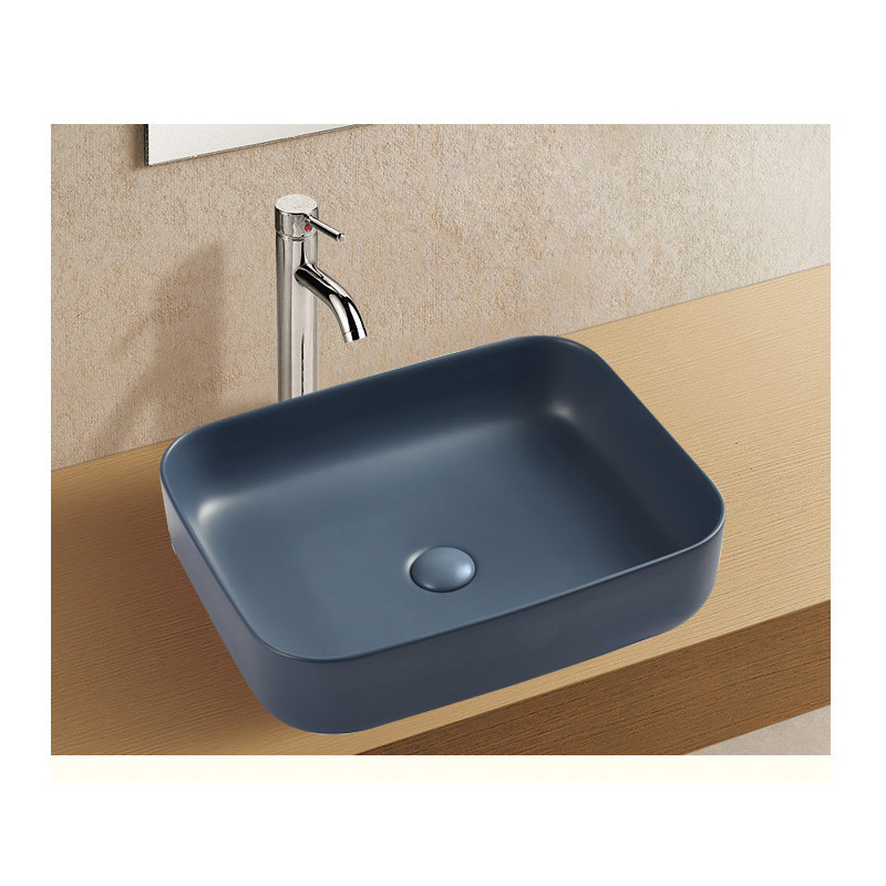 Накладная раковина синяя 50х39х14см Welt Wasser WW SK ELBACH 2195 MNB