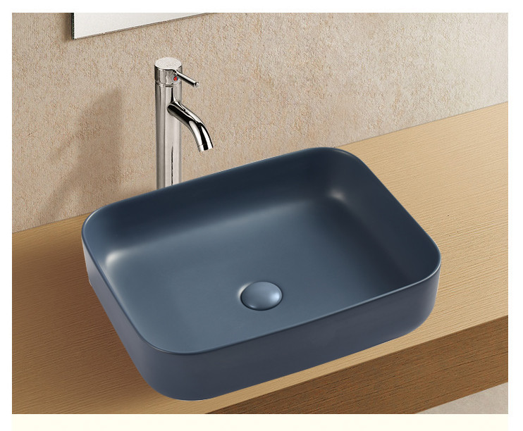 Накладная раковина синяя 50х39х14см Welt Wasser WW SK ELBACH 2195 MNB