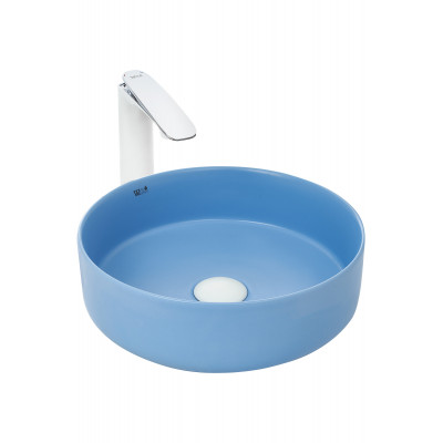Накладная раковина матовая голубая 35,5х35,5х12см Welt Wasser WW SK ELBACH 3134 MBL