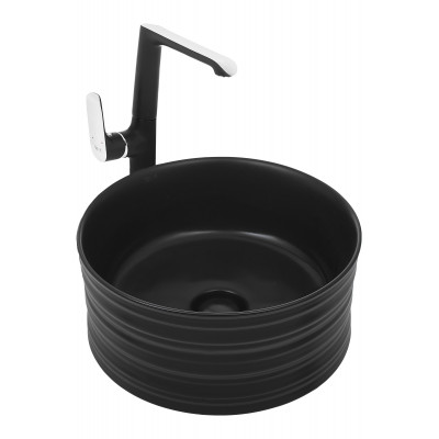 Накладная раковина матовая чёрная 40,5х40,5х18см Welt Wasser WW SK ELBACH 3272 MB