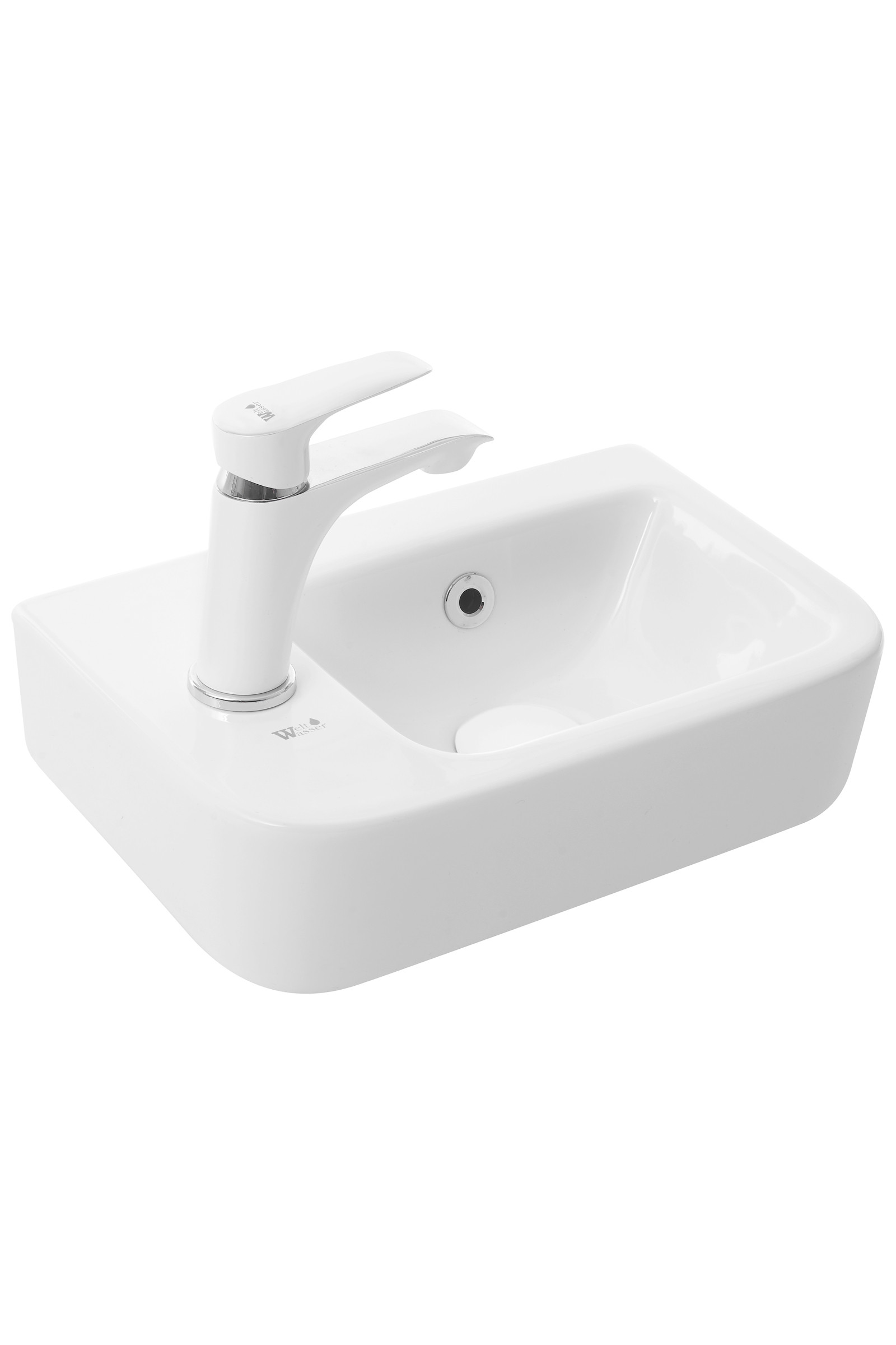 Накладная раковина левая 37,5х24,5х13,5см Welt Wasser WW SK AISBACH 10100 L