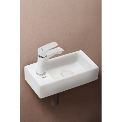 Накладная раковина левая 37х18,5х9см Welt Wasser WW SK AISBACH 5092 MW L