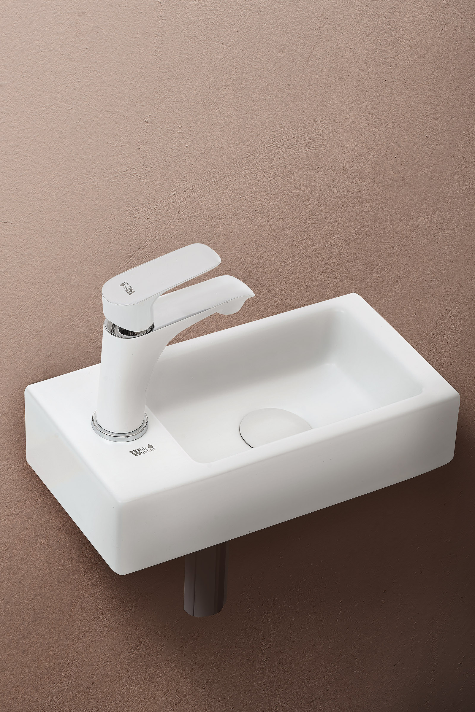 Накладная раковина левая 37х18,5х9см Welt Wasser WW SK AISBACH 5092 MW L