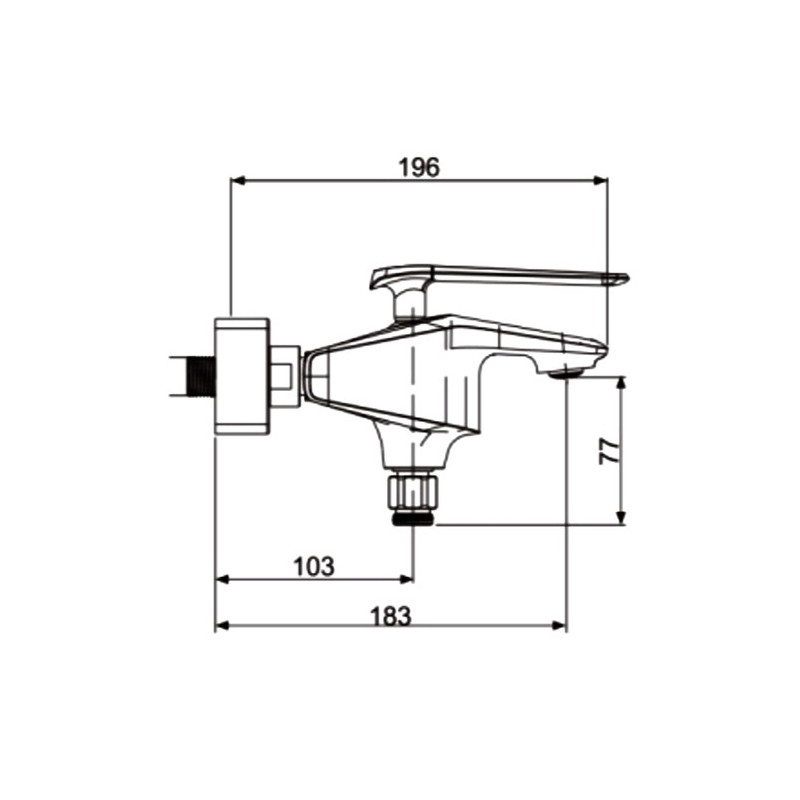 Смеситель для ванны белый/хром Rose R1302F