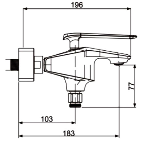 Смеситель для ванны белый/хром Rose R1302F