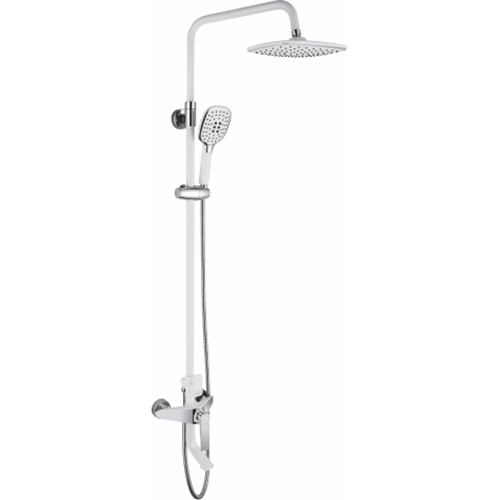 Душевая стойка со смесителем белый/хром Rose R1336F