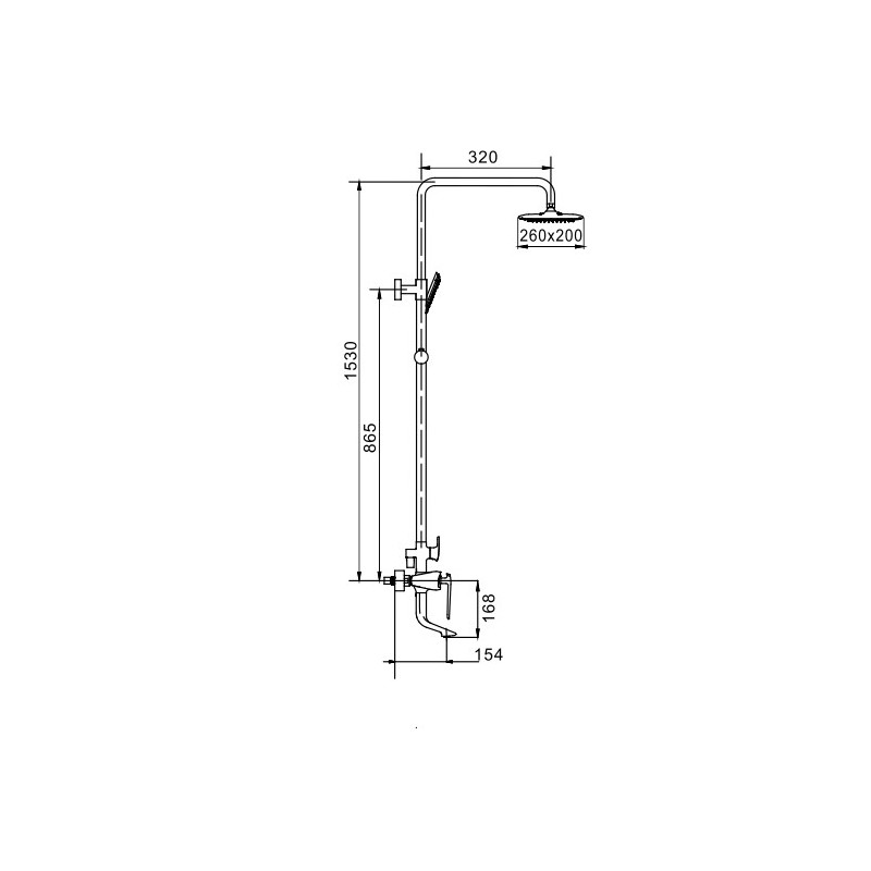 Душевая стойка со смесителем белый/хром Rose R1336F