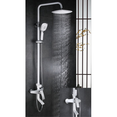 Душевая стойка со смесителем белый/хром Rose R1336F