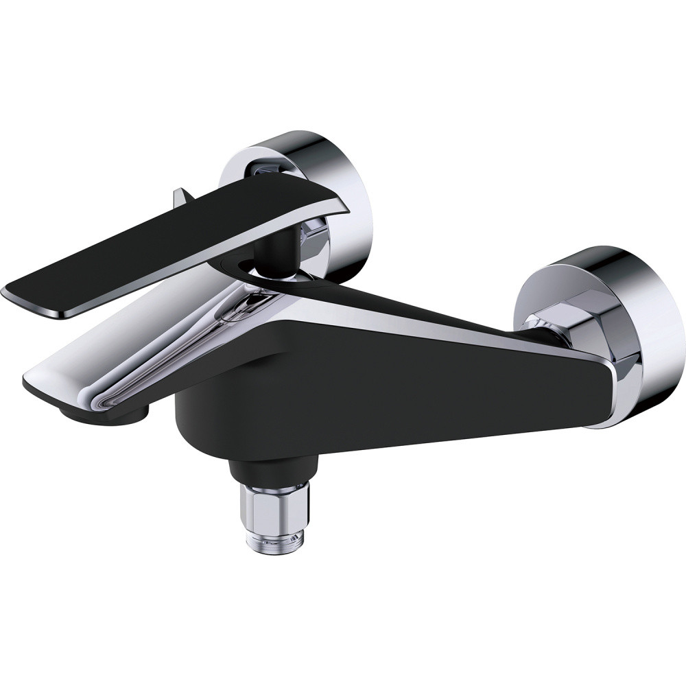 Смеситель для ванны чёрный/хром Rose R1302H