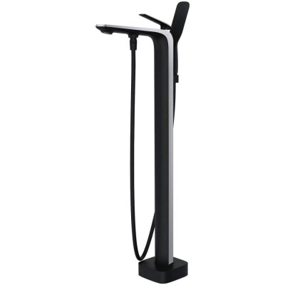 Напольный смеситель для ванны чёрный/хром Rose R1322H