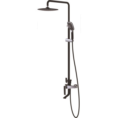 Душевая стойка со смесителем чёрный/хром Rose R1336H