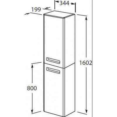 Шкаф - колонна Roca The Gap R цвет белый глянец ZRU9302883