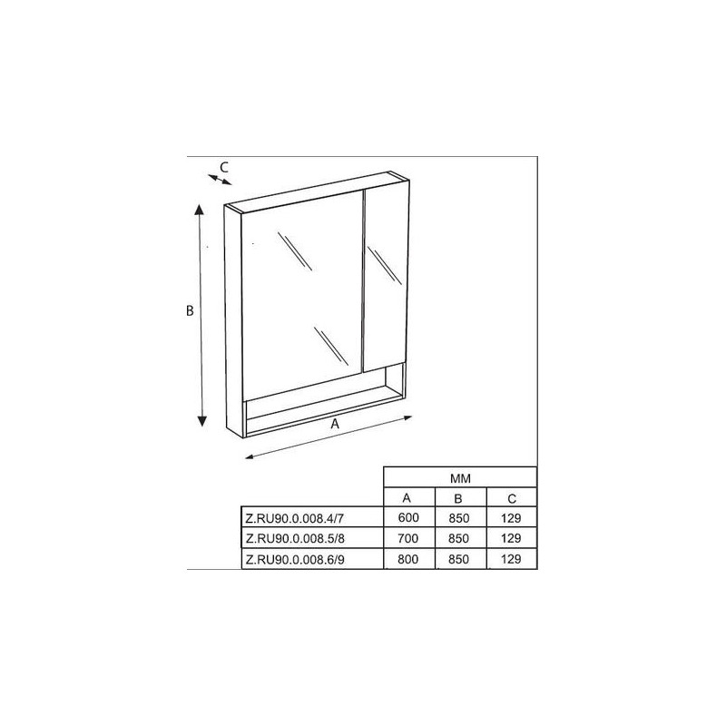 Зеркальный шкаф Roca The Gap 60 белый глянец ZRU9302885
