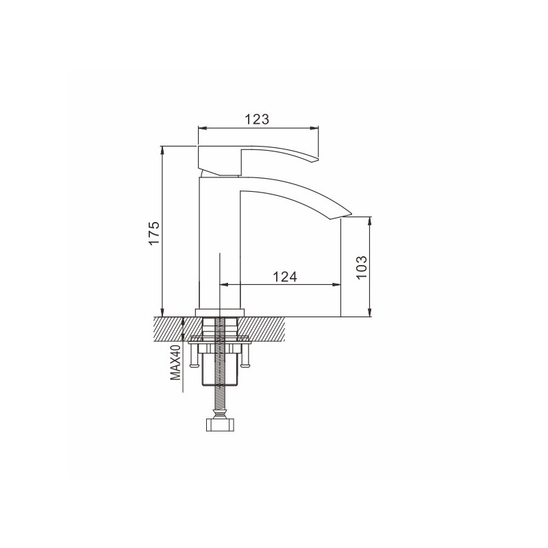 Смеситель для раковины белый/хром Rose R1501F