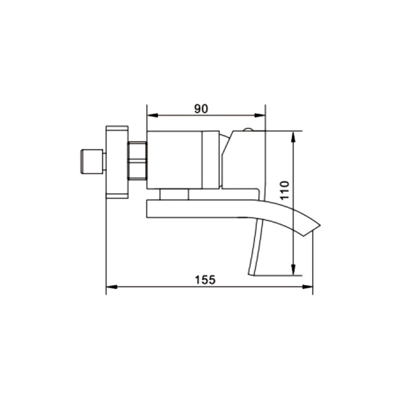 Смеситель для ванны хром Rose R1552F