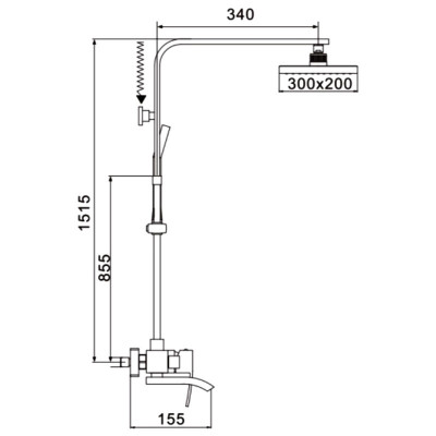 Душевая стойка со смесителем белый/хром Rose R1556F