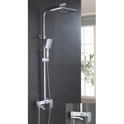 Душевая стойка со смесителем белый/хром Rose R1556F