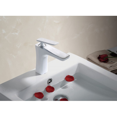 Смеситель для раковины белый/хром Rose R1601F