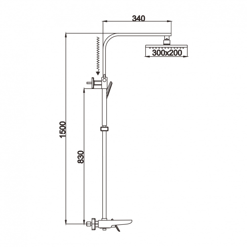 Душевая стойка со смесителем хром Rose R1636F
