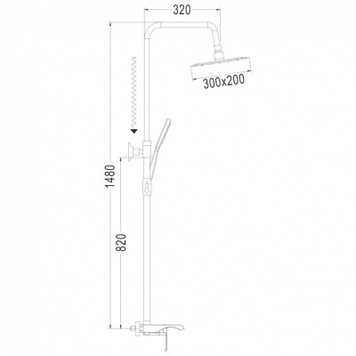 Душевая стойка со смесителем хром Rose R1736