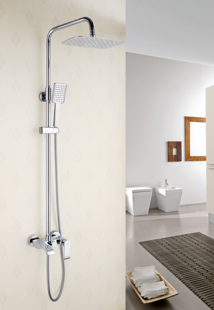 Душевая стойка со смесителем хром Rose R1736
