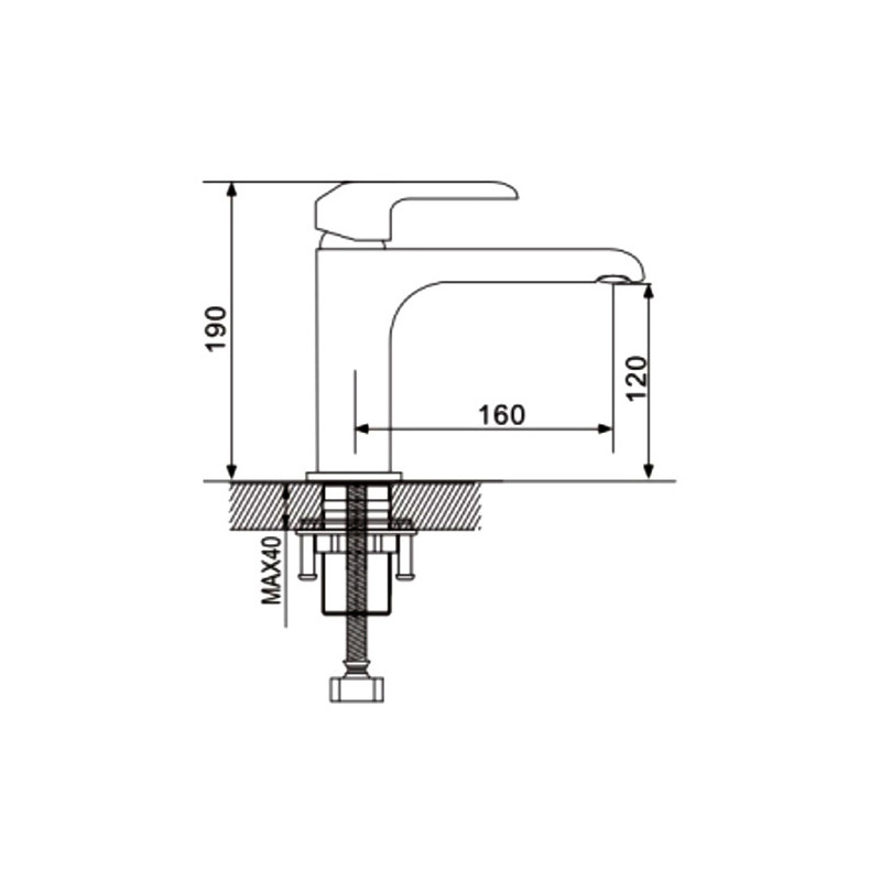 Смеситель для раковины белый Rose R2101F-1