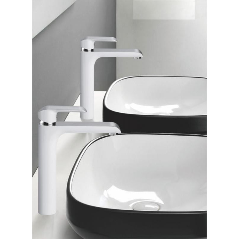 Смеситель для раковины белый Rose R2111F