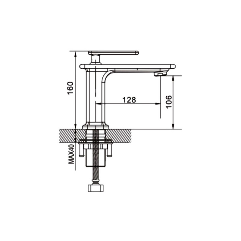 Смеситель для раковины белый/хром Rose R2501F