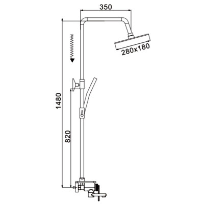Душевая стойка со смесителем хром Rose R2536F